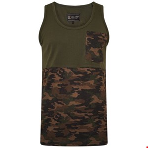 KAM Camo Panelled Singlet